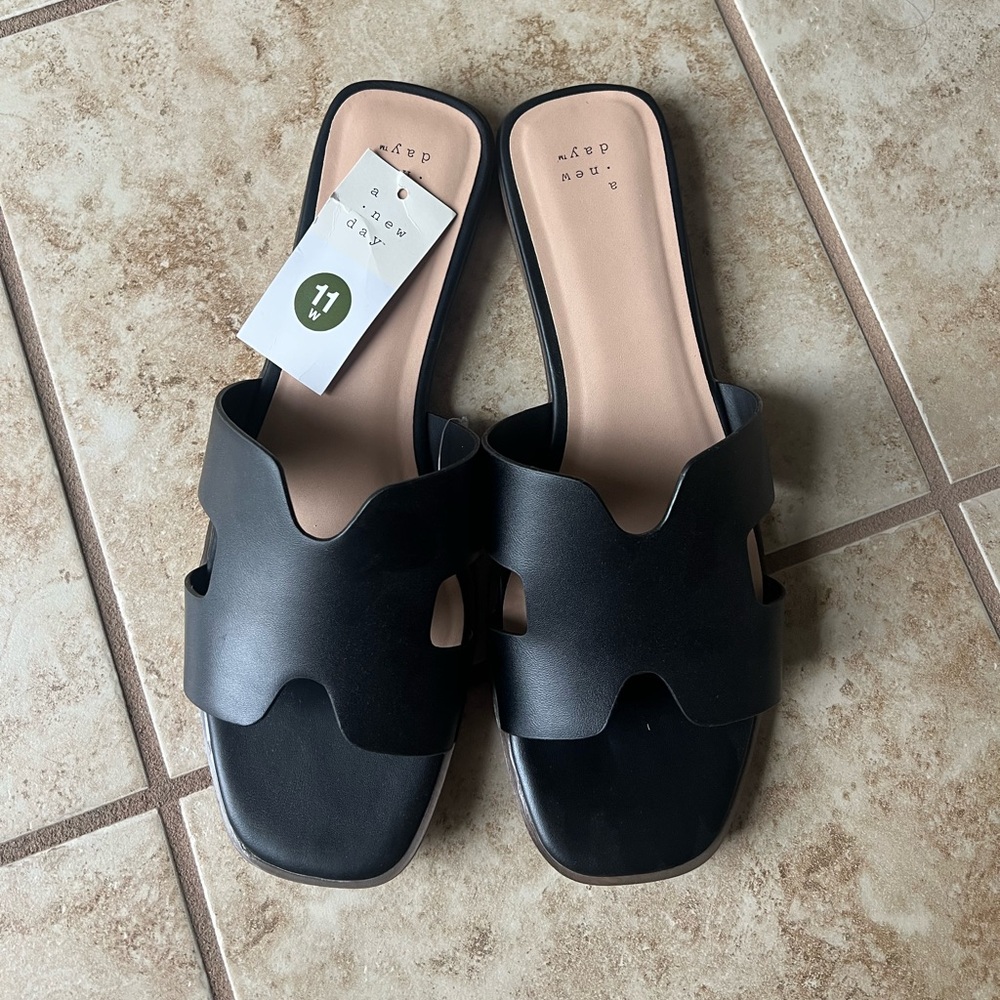 *NWT* A New Day Black Slide Sandals